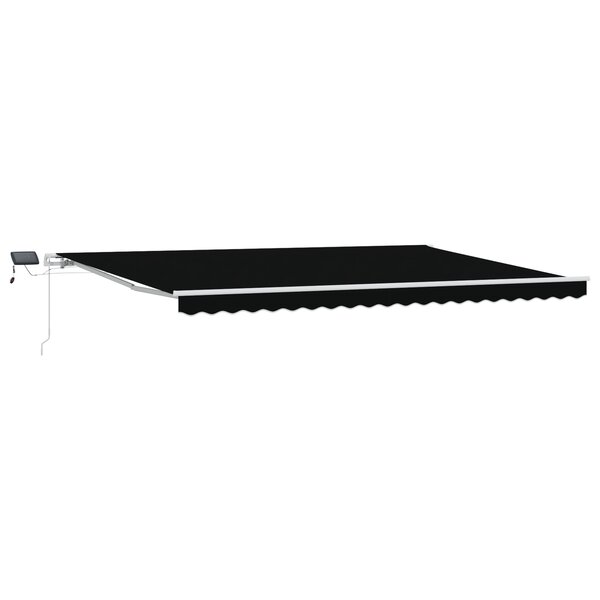 Store rétractable manuel avec LED Noir 500x300 cm