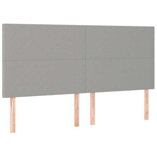 vidaXL Tête de lit Gris clair 160 x 5 x 118/128 cm Tissu