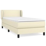 vidaXL Lit à sommier tapissier avec matelas Crème 100x200cm Similicuir