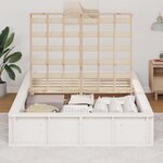 vidaXL Cadre de lit avec stockage Blanc 120 x 190 cm bois