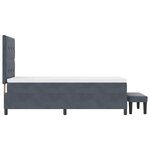 vidaXL Lit avec Sommier  Matelas & Banc Gris Foncé 80x200 cm Velours