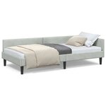 vidaXL Cadre de lit d'angle avec tête de lit Gris clair 90 x 190 cm