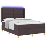 vidaXL Lit à ressorts avec matelas Marron 140 x 200 cm tissu