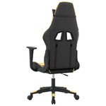 vidaXL Chaise de jeu de massage Noir et doré Similicuir