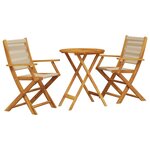 vidaXL Ensemble de bistro 3 Pièces beige polypropylène et bois massif