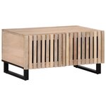 vidaXL Table basse blanc 80x51x40 cm bois de manguier massif