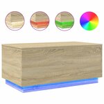 vidaXL Table basse avec lumières LED chêne sonoma 90x50x40 cm