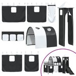 vidaXL Lit mezzanine pour enfants Noir 107 x 200 cm Métал