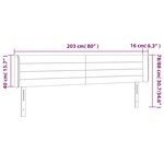 vidaXL Tête de lit à LED Noir 203x16x78/88 cm Velours