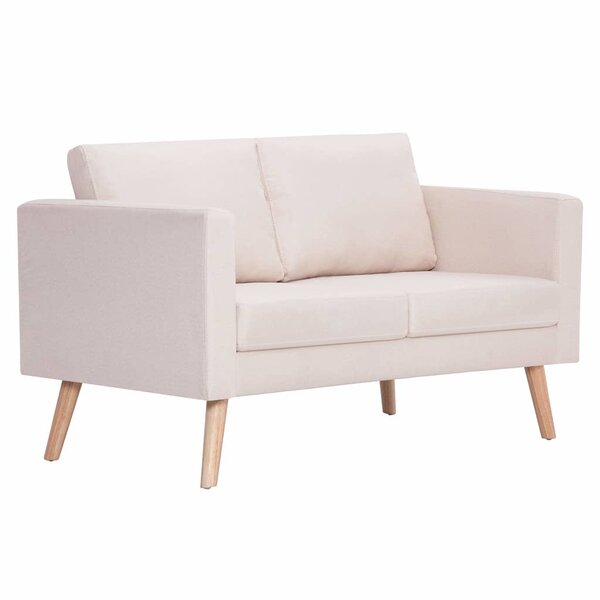 vidaXL Canapé à 2 places Tissu Crème