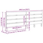 vidaXL Tête de lit Marron cire 200.5 x 3 x 80 cm Bois massif en pin