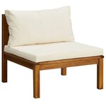vidaXL Ensemble de canapés 2 Pièces et coussins blanc crème Acacia solide