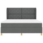 vidaXL Lit à ressorts avec matelas gris foncé 90x190 cm Gris foncé