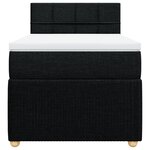 vidaXL Sommier à lattes de lit avec matelas Noir 90x190 cm Tissu