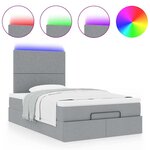 vidaXL Cadre de lit ottoman et matelas gris clair 120x200 cm tissu
