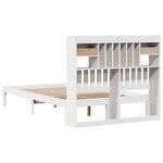 vidaXL Lit bibliothèque sans matelas blanc 135x190 cm bois pin massif
