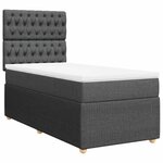 vidaXL Sommier à lattes de lit avec matelas Gris foncé 90x200 cm Tissu
