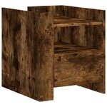 vidaXL Table de chevet chêne fumé 45x50x50 cm bois d'ingénierie
