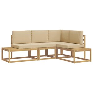 vidaXL Ensemble de canapés d'extérieur 3 Pièce Blanc et Beige