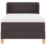 vidaXL Lit à Ressorts avec Matelas Marron Foncé 100x200 cm Tissu