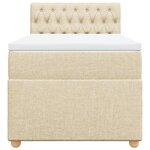 vidaXL Sommier à lattes de lit et matelas Crème 90x190 cm Tissu