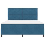 vidaXL Lit à ressorts avec matelas Bleu foncé 180 x 200 cm Velours