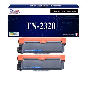 2 Toners compatibles avec Brother TN2320 pour Brother H- L2360DN  L2365DW  L2300D  L2340DW - 2 600 pages - T3AZUR