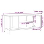 vidaXL Meuble TV Chêne artisanal Bois reconstitué  Métal 102 x 35 x 45 cm
