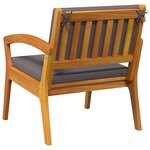 vidaXL Chaise de jardin avec coussin 2 Pièces Marron Bois d'acacia massif
