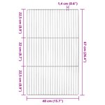 Grille de barbecue vidaXL avec poignées rectangulaires 67x40 cm en inox 304