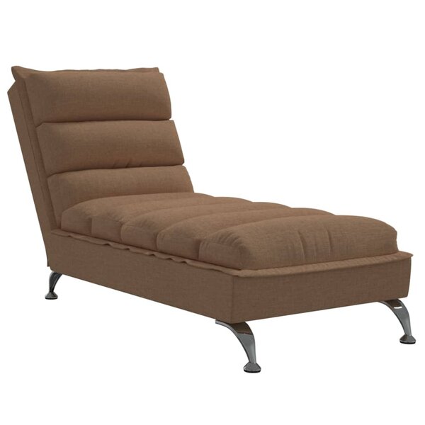 vidaXL Chaise longue avec coussins marron tissu