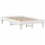 vidaXL Cadre de lit sans matelas blanc 135x190 cm bois de pin massif