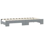 vidaXL Lit de jour avec gigogne et matelas gris clair 100x200 cm tissu