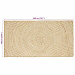 vidaXL Tapis Naturel et Blanc 100 x 200 cm Jute