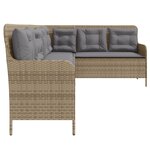 vidaXL Canapé de jardin avec coussins forme de L beige résine tressée