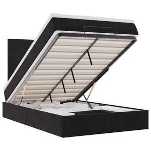 vidaXL Cadre de lit ottoman avec matelas noir 120x190 cm velours