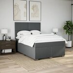 vidaXL Sommier à lattes de lit avec matelas Gris foncé 160x200cm Tissu