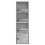 vidaXL Bibliothèque gris béton 31x24x102 cm bois d'ingénierie