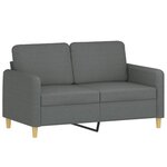 vidaXL Ensemble de canapés 3 Pièces avec coussins Gris foncé Tissu