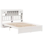 vidaXL Lit bibliothèque sans matelas blanc 140x190 cm bois pin massif