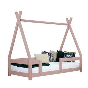Lit cabane enfant NAKANA 120 x 190 rose pastel