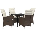 vidaXL Ensemble de salle à manger pour jardin 5 Pièces Marron Poly rotin