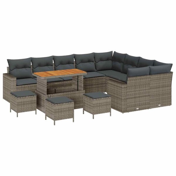 vidaXL Ensemble de canapé de jardin 13 Pièces Gris 110 x 55 x 71 cm