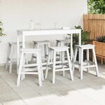 vidaXL Ensemble de bar de jardin 6 Pièces Blanc HDPE