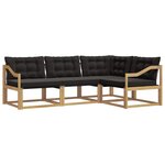 vidaXL Ensemble de canapés d'extérieur 4 pc Blanc et noir