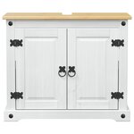 vidaXL Armoire d'évier avec étagère Blanc 73 x 33 x 60 cm Pin massif