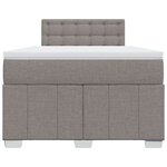 vidaXL Sommier à lattes de lit avec matelas taupe 120x190 cm tissu