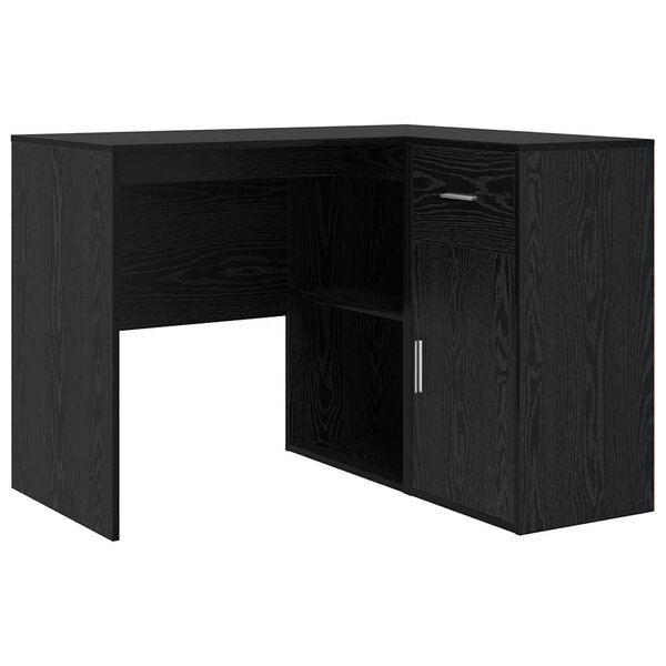 vidaXL Bureau d'angle avec tiroir Chêne noir 102 x 88 x 75 cm