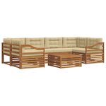vidaXL Ensemble de canapés d'extérieur 7 pc Naturel et Beige