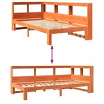 vidaXL Lit bibliothèque sans matelas cire marron 90x190 cm pin massif